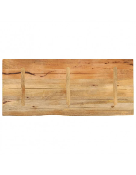 Piano Tavolo Bordi Vivi 140x60x2,5 cm Legno Massello di Mango