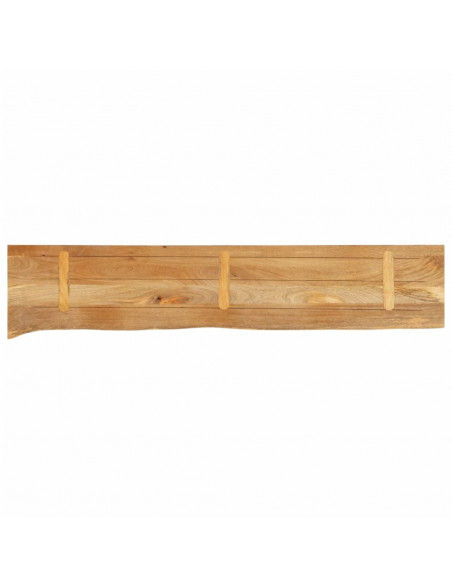 Piano Tavolo Bordi Vivi 140x30x3,8cm in Legno Massello di Mango