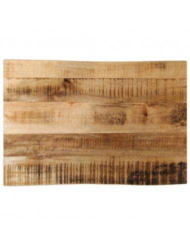 Piano Tavolo Bordi Vivi 50x40x2,5cm Legno Massello Mango Grezzo