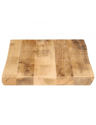 Piano Tavolo Bordi Vivi 50x40x2,5cm Legno Massello Mango Grezzo