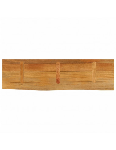 Piano Tavolo Bordi Vivi 110x20x2,5cm in Legno Massello di Mango