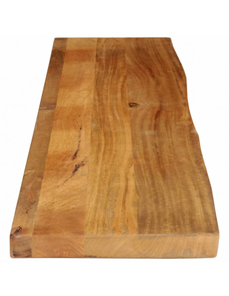 Piano Tavolo Bordi Vivi 140x20x2,5cm in Legno Massello di Mango