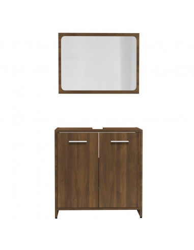 Set Mobili da Bagno Rovere Marrone in Legno Multistrato