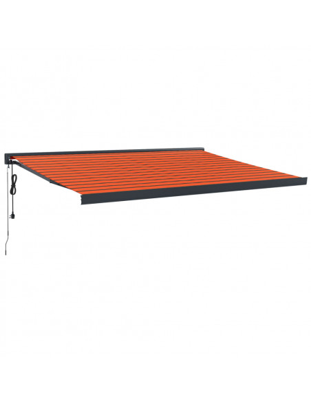 Tenda Sole Retrattile Arancione Marrone 4x3m Tessuto Alluminio