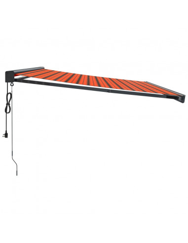 Tenda Sole Retrattile Arancione Marrone 4x3m Tessuto Alluminio