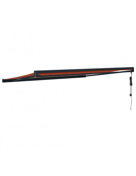 Tenda Sole Retrattile Arancione Marrone 4x3m Tessuto Alluminio