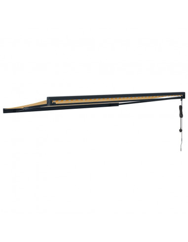 Tenda Retrattile Gialla e Bianca 4,5x3 m in Tessuto e Alluminio