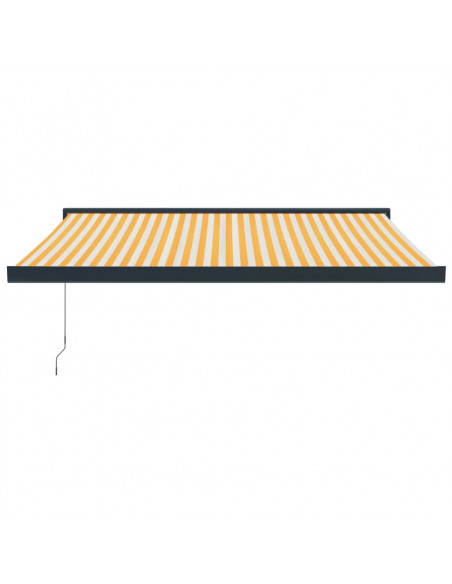 Tenda Retrattile Gialla e Bianca 3,5x2,5 m Tessuto e Alluminio