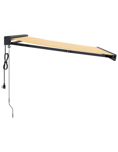 Tenda Retrattile Gialla e Bianca 3,5x2,5 m Tessuto e Alluminio