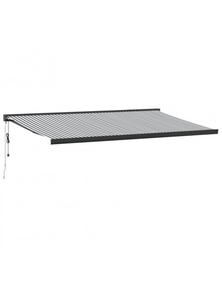 Tenda Retrattile Antracite e Bianca 5x3 m Tessuto e Alluminio
