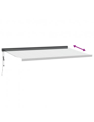 Tenda Retrattile Antracite e Bianca 5x3 m Tessuto e Alluminio