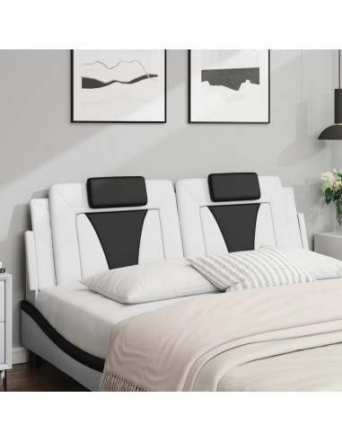 Cuscino Testiera Bianco e Nero 160 cm in Similpelle
