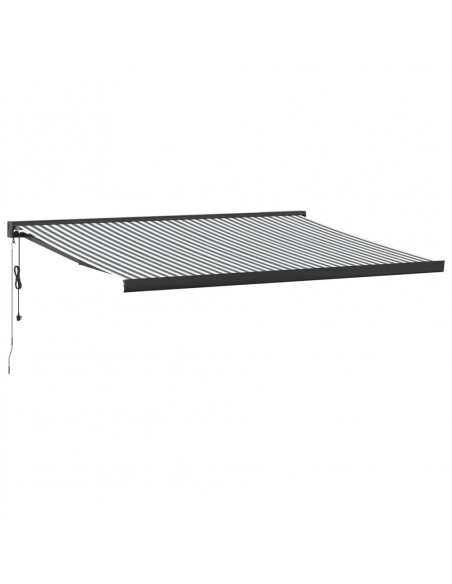 Tenda Retrattile Antracite e Bianca 4x3 m Tessuto e Alluminio