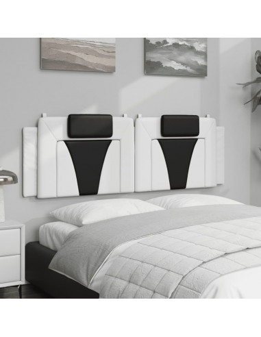 Cuscino Testiera Bianco e Nero 160 cm in Similpelle