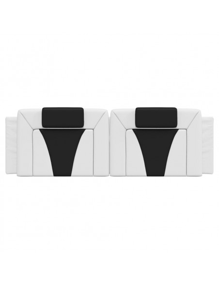 Cuscino Testiera Bianco e Nero 160 cm in Similpelle