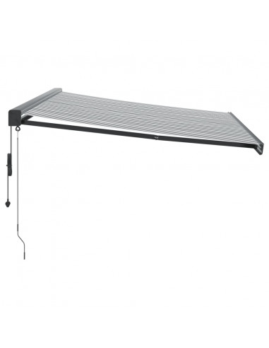 Tenda Retrattile Antracite e Bianca 4x3 m Tessuto e Alluminio