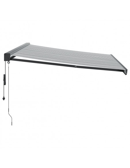 Tenda Retrattile Antracite e Bianca 4x3 m Tessuto e Alluminio