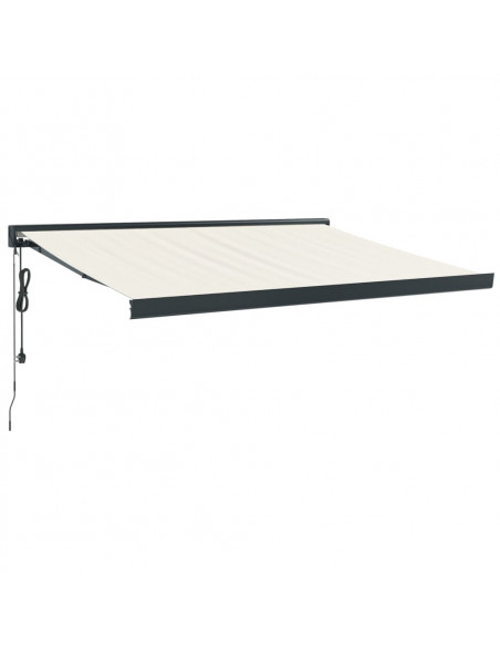Tenda da Sole Retrattile Crema 3,5x2,5 m in Tessuto e Alluminio