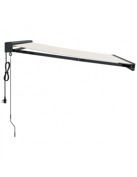 Tenda da Sole Retrattile Crema 3,5x2,5 m in Tessuto e Alluminio