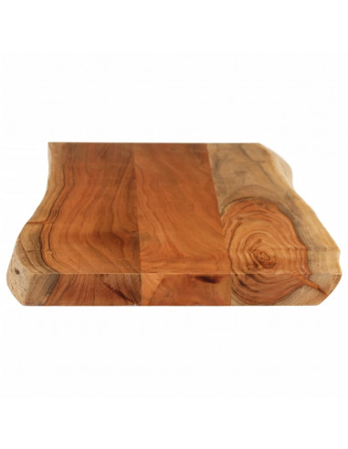 Piano Tavolo 80x40x3,8 cm Rettangolare Legno Acacia Bordi Vivi