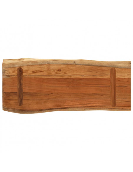 Piano Tavolo 80x40x3,8 cm Rettangolare Legno Acacia Bordi Vivi