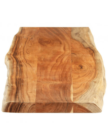 Piano Tavolo 180x40x3,8 cm Rettangolare Legno Acacia Bordi Vivi