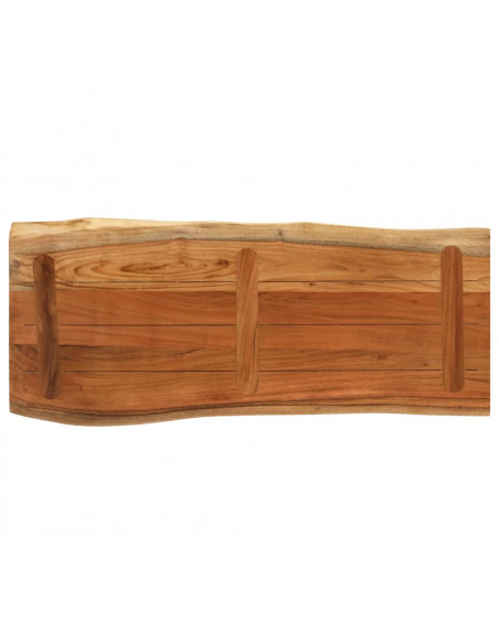 Piano Tavolo 90x40x3,8 cm Rettangolare Legno Acacia Bordi Vivi