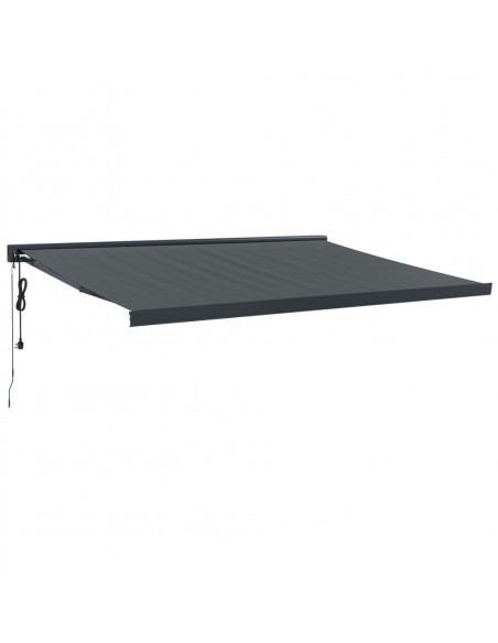 Tenda da Sole Retrattile Antracite 4x3 m in Tessuto e Alluminio