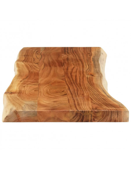 Piano Tavolo 140x40x3,8 cm Rettangolare Legno Acacia Bordi Vivi