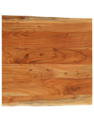 Piano Tavolo 40x40x3,8 cm Quadrata Massello Acacia Bordi Vivi