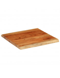 Piano Tavolo 40x40x3,8 cm Quadrata Massello Acacia Bordi Vivi 2