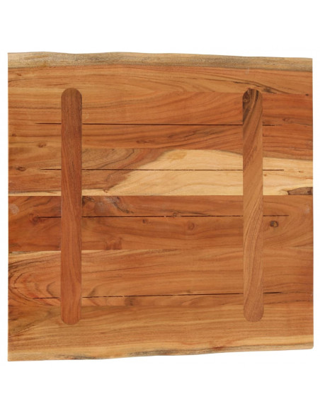 Piano Tavolo 40x40x3,8 cm Quadrata Massello Acacia Bordi Vivi