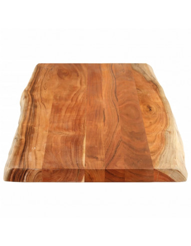 Piano Tavolo 140x60x2,5 cm Rettangolare Legno Acacia Bordi Vivi