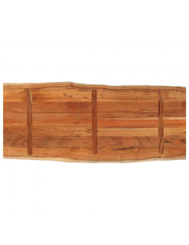 Piano Tavolo 140x60x2,5 cm Rettangolare Legno Acacia Bordi Vivi