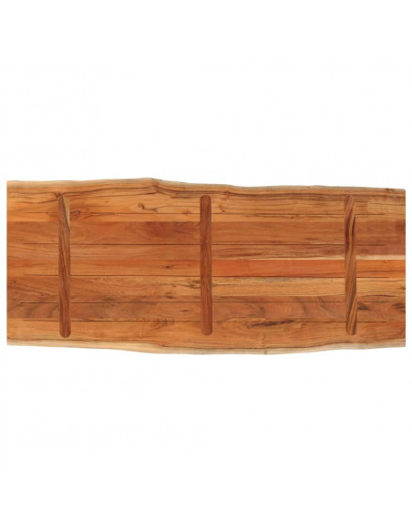 Piano Tavolo 140x60x2,5 cm Rettangolare Legno Acacia Bordi Vivi