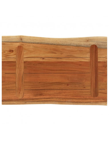 Piano Tavolo 50x40x3,8 cm Rettangolare Legno Acacia Bordi Vivi