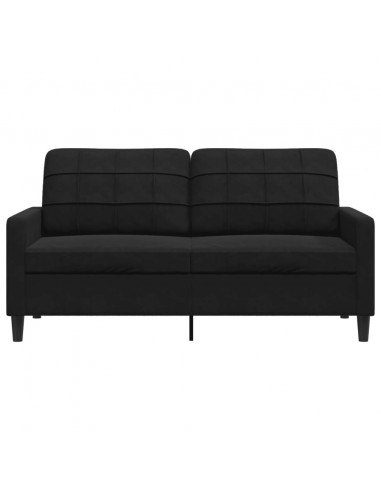 Divano a 2 Posti Nero 140 cm in Velluto