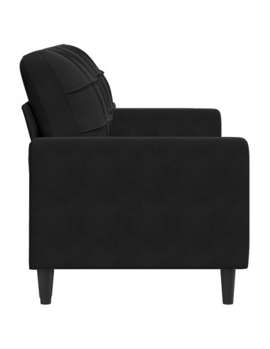 Divano a 2 Posti Nero 140 cm in Velluto