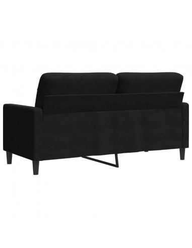 Divano a 2 Posti Nero 140 cm in Velluto
