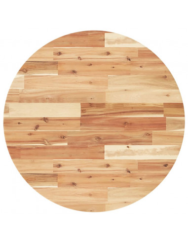 Piano Tavolo Rotondo Ø70x2 cm in Legno Massello di Acacia