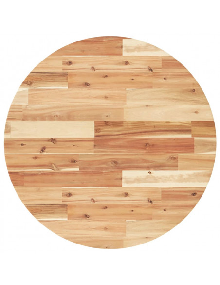 Piano Tavolo Rotondo Ø70x2 cm in Legno Massello di Acacia