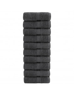 Asciugamani Ospiti 10 pz Antracite 30x50cm 600gsm 100% Cotone