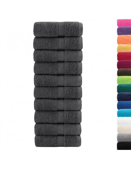 Asciugamani Ospiti 10 pz Antracite 30x50cm 600gsm 100% Cotone