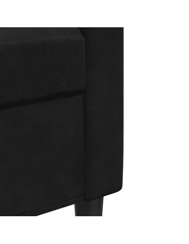 Set di Divani 2 pz con Cuscini Nero in Velluto