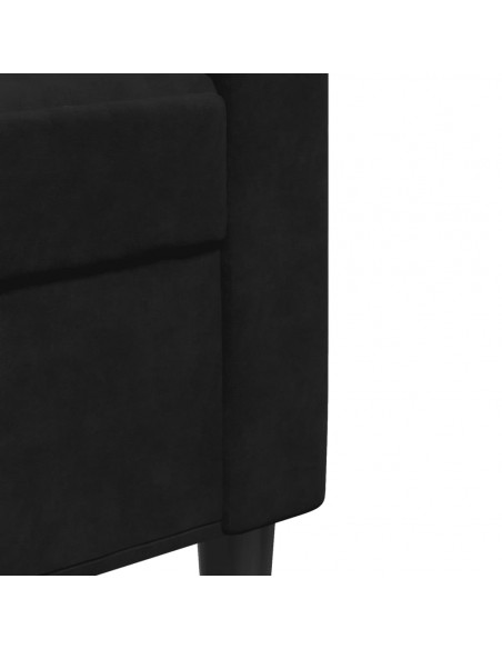 Set di Divani 2 pz con Cuscini Nero in Velluto