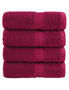 Asciugamani Ospiti 4 pz Bordeaux 30x50 cm 600gsm 100% Cotone