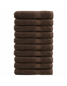 Asciugamani da Bagno 10 pz Marroni 100x200cm 600gsm 100% Cotone