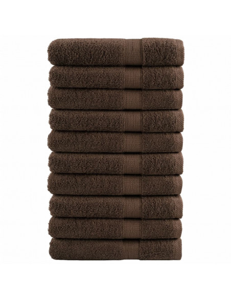 Asciugamani da Bagno 10 pz Marroni 100x200cm 600gsm 100% Cotone