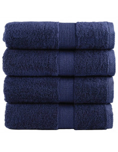 Asciugamani Ospiti 4 pz Blu Navy 30x50 cm 600gsm 100% Cotone