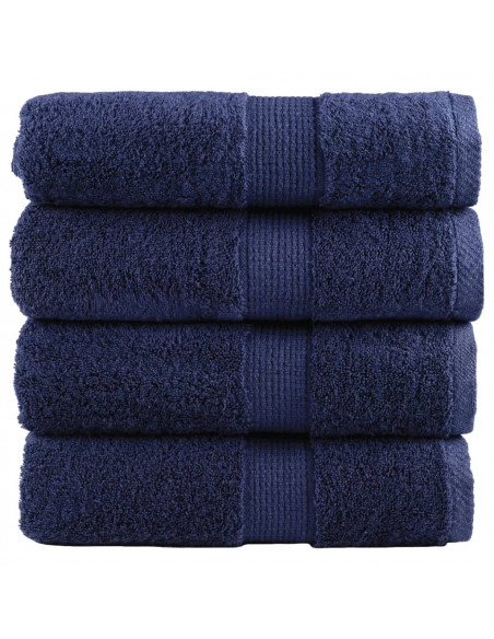 Asciugamani Ospiti 4 pz Blu Navy 30x50 cm 600gsm 100% Cotone